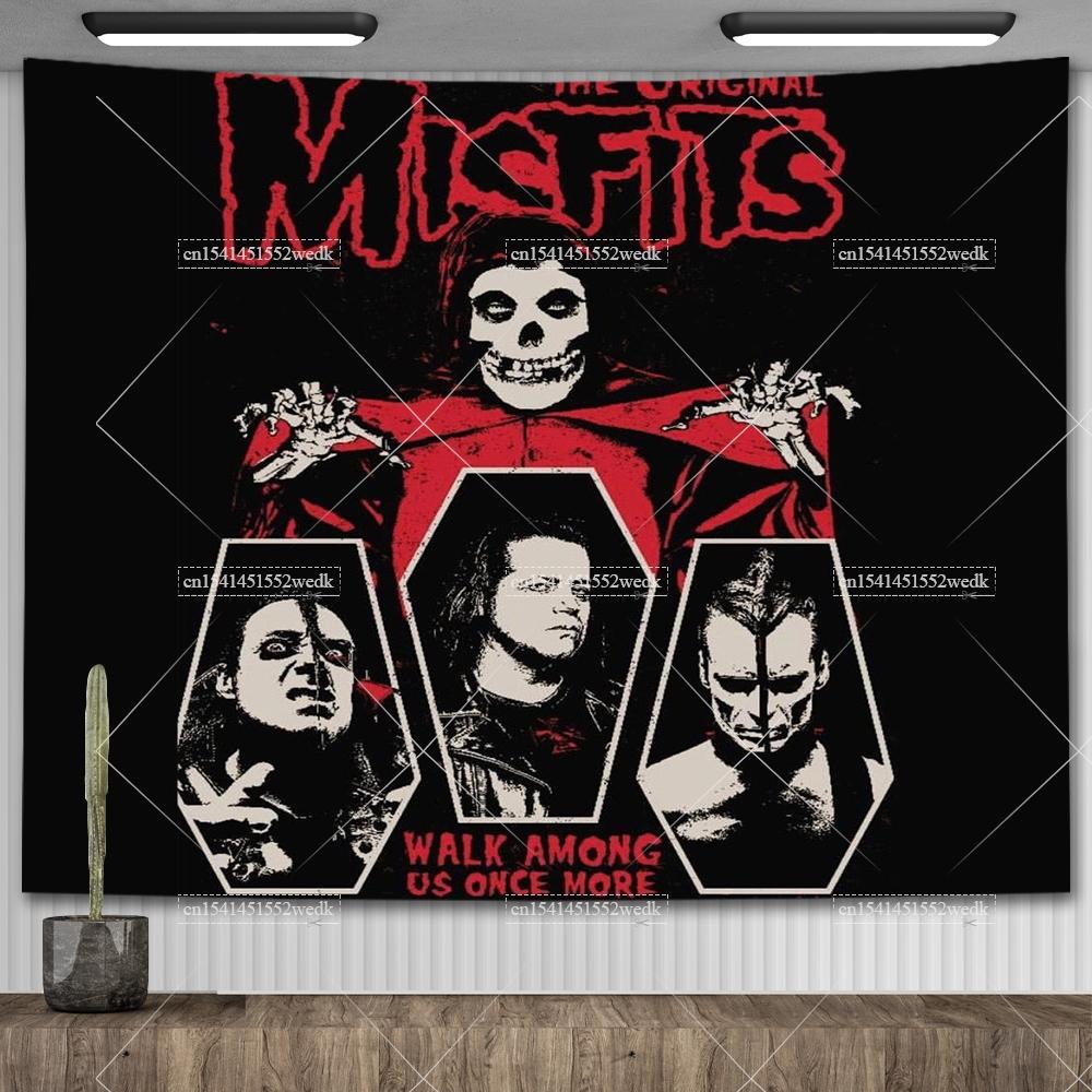 American Punk Band Misfitss Poster Banner Flag Rock Band Wall Tapestry Mural Metal Music Album Cover Home Decoration Fans Gifts