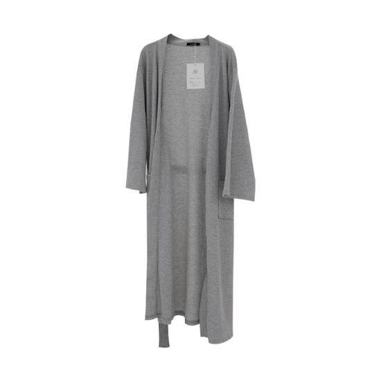 Dry Five Soft Cotton Waffle Cotton Hotel Shower Gown (White, Gray)