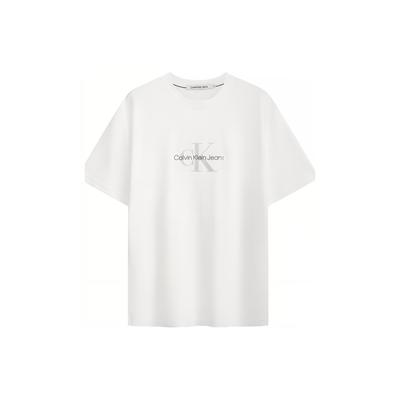 Calvin Klein Свободная футболка с вышитым логотипом и круглым вырезом, унисекс, белая J322847-YAF