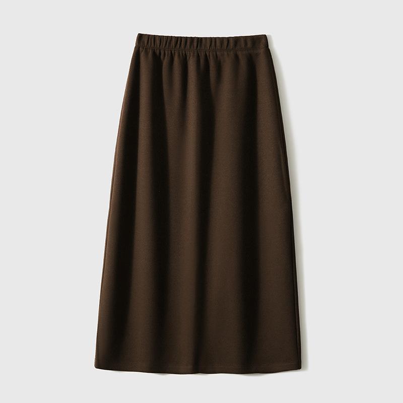 All-match Skirt Straight Wool Acetic Acid Rear Slit Skirt