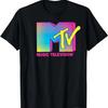 Повседневная смешная мужская женская рубашка 80-х 90-х Логотип MTV Флуоресцентные цвета Ретро-дизайн Футболка Графическая футболка Женская летняя одежда