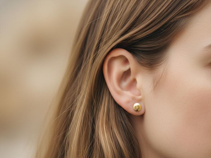 375 gold stud earrings milled pins 0.52g for her 9kt without