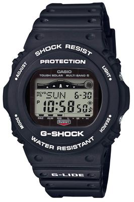 CASIO G-LIDE GWX-5700CS-1JF Радиоуправляемые Солнечные Часы с Графиком Приливов Матовый Черный