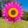 Yousheng Sunflower Pinwheel 3-Tier Sunflower Garden Wind Spinner Ground Insert Yard Decor Windmill for Patio Lawn Decoration