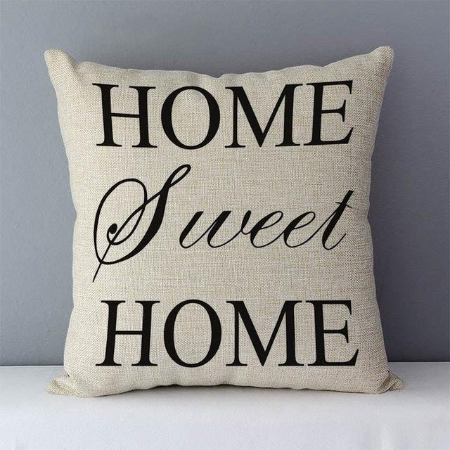 Popular Phrase Words Letters Printed Couch Cushion Home Decorative Pillows 45X45Cm Cotton Linen Square Cushions \"Love You More\