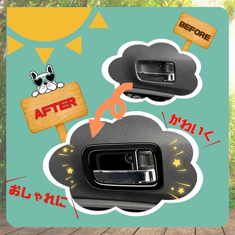 MORASTYLE Piano Black Door Handle Cover Protector for New Delica Mini G and Roox 40 Series Interior and Exterior Custom Accessories B34A, B37A, B38A,