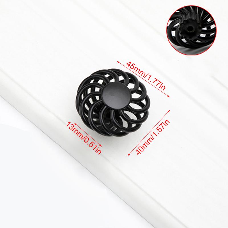 1 шт. прочные ручки для кухонного шкафа в форме птичьей клетки, винтажные ручки для ящиков, черная ручка для мебели, полая ручка, простая установка