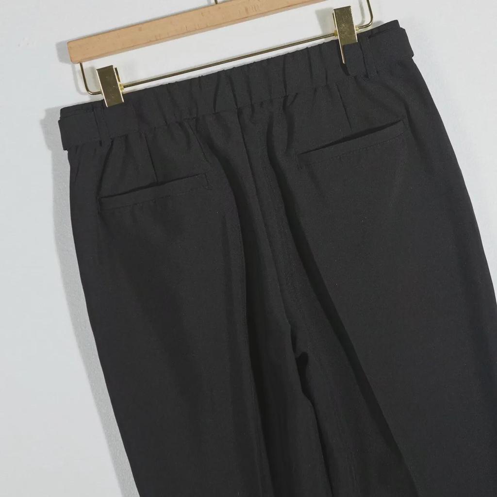 Men's Casual Loose Fit High-Waist Suit Pants - Spring & Autumn, Italian-Style, Nine-Point Length