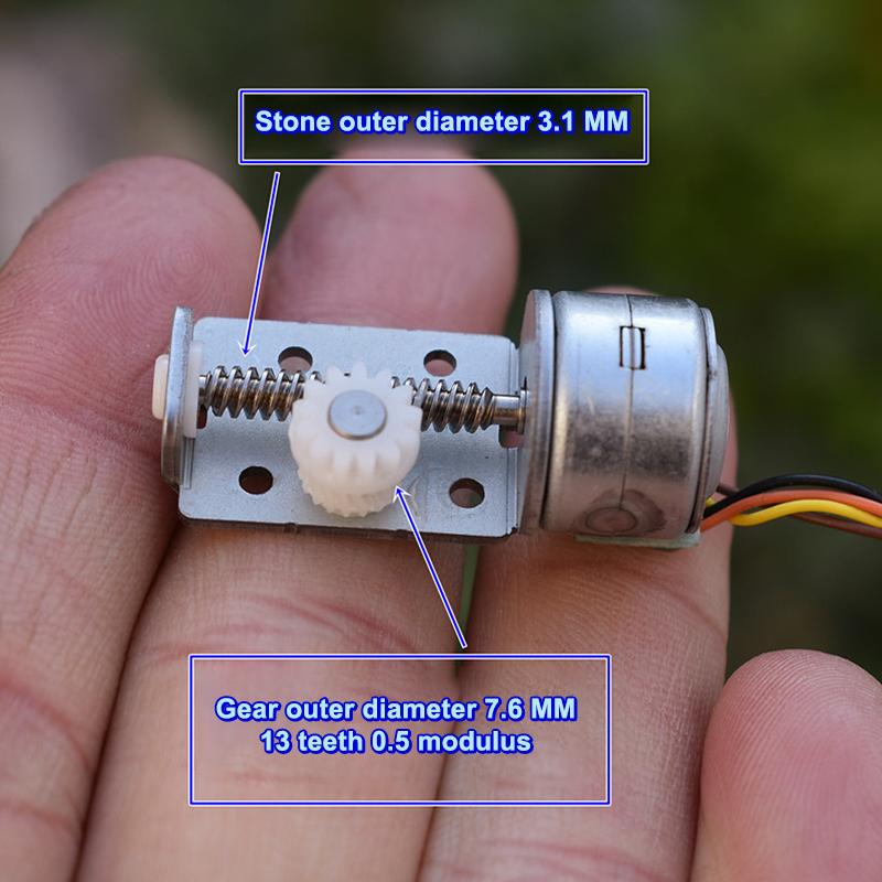 1 шт. Шаговый двигатель Линейный винт Вал Шток Блок 13 Зубьев Пластиковая шестерня DIY Камера Монитор 15 мм 2-фазный 4-проводной Шаговый двигатель