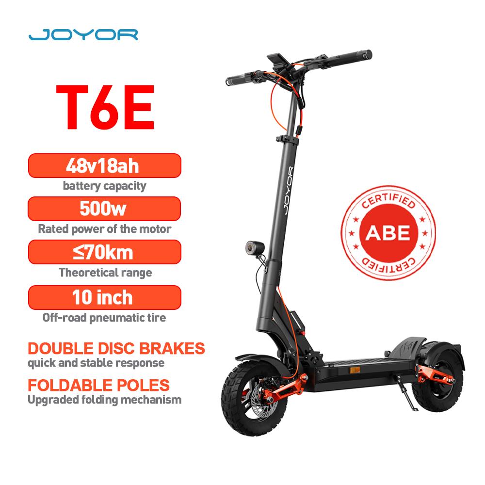 JOYOR T6E With ABE Certificate Electric Scooter For Adult 48V18Ah Battery 500W Motor 10 Inch Inflated Off-Road Tires Outdoor Riding E-Scooter