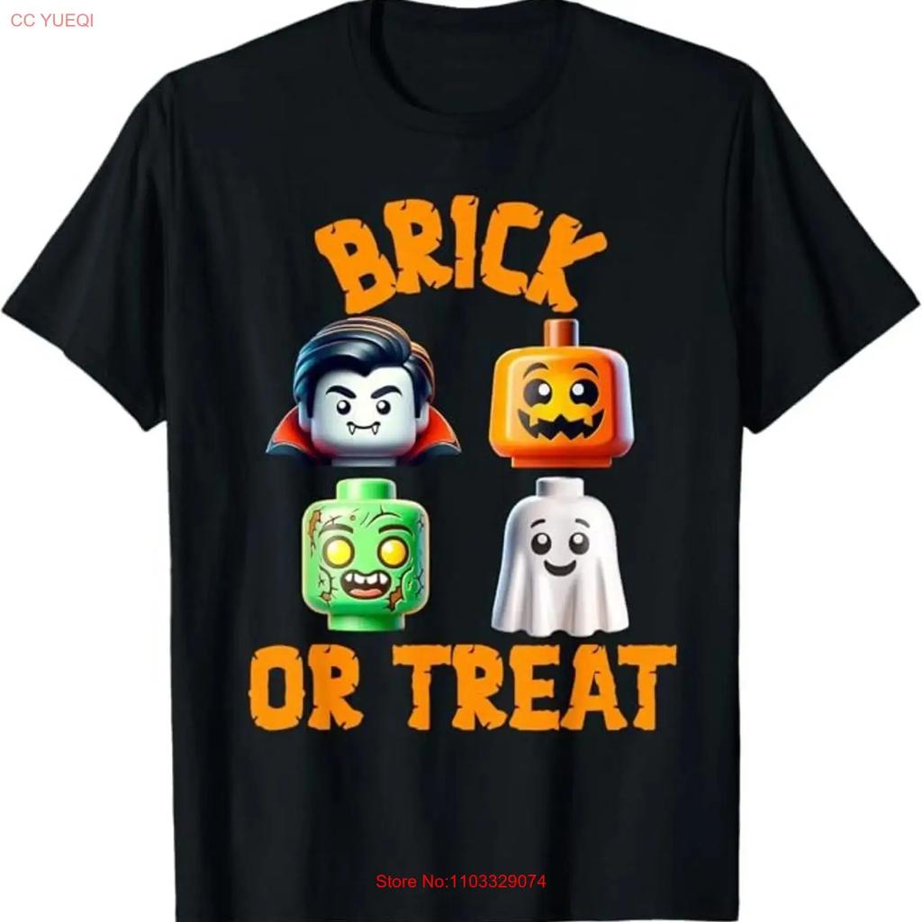 Building Bricks Halloween Costume Brick or Treat Monsters T Shirt vintage Washed Casual Stretched Stylish Top For Everyday Wear