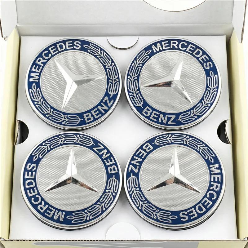 ZQE1 4PCS 75mm Floating Wheel Center Hub Caps Cover for Mercedes-Benz B/C/E/S Class a C200L GLC GLK CLA Car Accessories