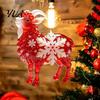Winter Seasonal Ornaments Christmas Sheep Hanging Ornament with Snowflake Decor, 2D Flat Acrylic Pendant Customized Holiday Gifts Rope for Tree Party