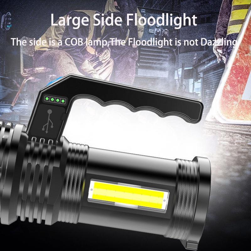 1km Long Distance Rechargeable Flashlight High Power Led Portable Lanterns Waterproof And Fall Proof Outdoor emergency Lighting