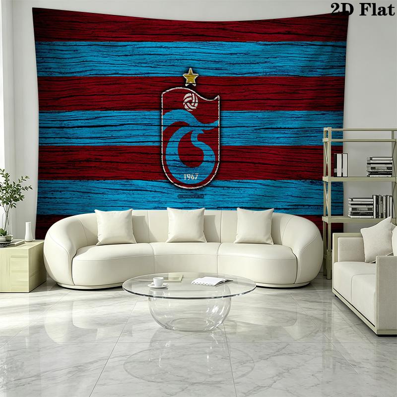 Trabzonspor Logo Wall Tapestry Aesthetic Wall Hanging Printed Fabric Blanket Decorative Tapestries for Bedroom Living Room Home Decor