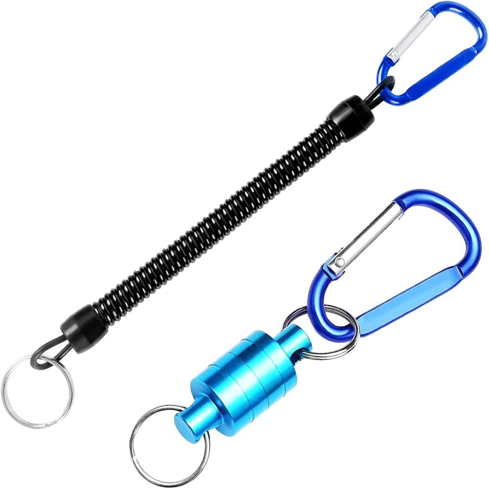 3PCS with Coiled Lanyard Fishing Net Release Clip Easy Attachment Landing Net Connector Fly Fishing