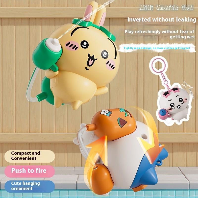 Фигурки-игрушки Chiikawa с водяным пистолетом – Милый Хативарэ Усаги Белый Брелок-подвеска Летняя Модель-распылитель Украшение Подарок