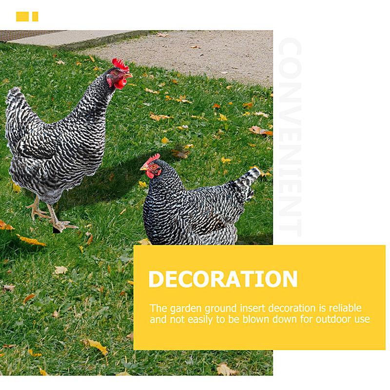 Колышек Петух Курица Скульптура Двор Сад Животное Статуэтка Фигурка Колышки Украшения Акриловый Задний Двор Газон Знак Орнамент