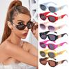 Frame UV Protection Y2K Irregular Sunglasses Vintage Shades Sun Glasses with Metal Rose Design