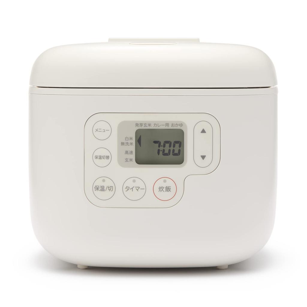 MUJI Rice Cooker with Rice Scoop 3 Width X Depth X Height Cm Holder, Cups, White, 20.8 25.4 18.6 MJ-RC3A3/12829065
