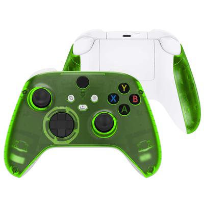 EXtremeRate Боковая накладка-грип для беспроводного контроллера Xbox Core, прозрачно-черная, сменная передняя крышка корпуса, накладка на рукоятку, лицевая панель для контроллеров Xbox Series X S