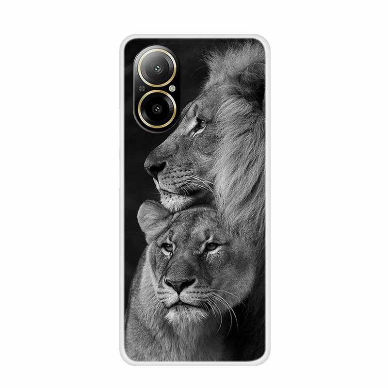 Мягкий чехол для Realme C67 с рисунком животных, роскошная силиконовая крышка для телефона Realme C 67, защитный прозрачный корпус, прозрачные чехлы