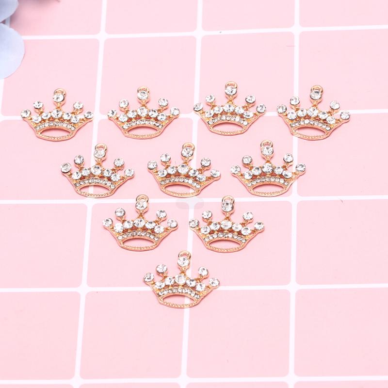 10Pcs/Set Alloy Small Crown Charms Pendant Diy Craft Jewelry Making
