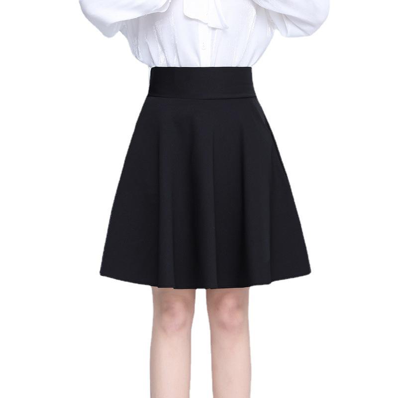 Spring/Summer Women's High Waist Midi Skirt with Pockets - A-line, Anti-Exposure, Full Circle Umbrella Design, Plus Size Slimming Skirt