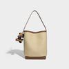 2025 New Korean Style Simple Versatile Woven Shoulder Bag Large Capacity Canvas Bag Fashion Trend Lightweight Bucket Bag