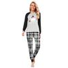 Christmas Print Cute Family Set Pajamas Round Neck Long Sleeve Tops Pants Baby Onesies Home Clothes Christmas Party Family Set