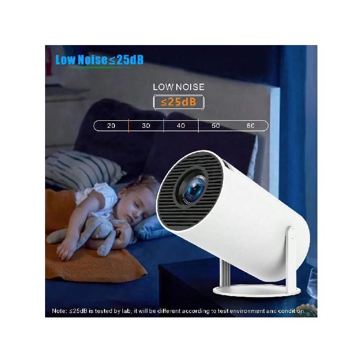 Проектор HY300 Pro Wifi 6 BT5.0 с ОС Android 11.0, автоматическая коррекция трапецеидальных искажений, 180-градусный 130-дюймовый дисплей для мобильного телефона/ПК/PS5/4K Home