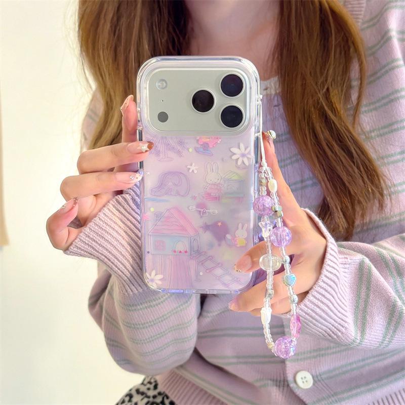 Фиолетовый кролик в стиле граффити чехол для iPhone 16 Pro Max/15/14