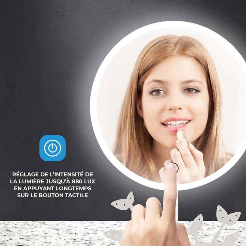 Белое настольное зеркало со светодиодной подсветкой и перезаряжаемым держателем для ювелирных изделий Mizo от Yoghi