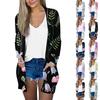 Long Sleeve Women Retro Printed Light And Thin Top Lightweight  Jacket Cardigan