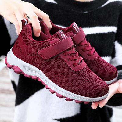 Пара кроссовок Женские весенние туфли на липучках Дышащие повседневные туфли для ходьбы