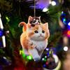 Yousheng Cartoon Cat Acrylic Hanging Decoration Home Indoor Christmas Tree Car Rearview Mirror 2D Flat Kitten Hanging Ornament Animal Pendant