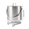 Ice Bucket Beer with Lid and Tong Multipurpose Metal Beverage Tub Drink Cooling for
