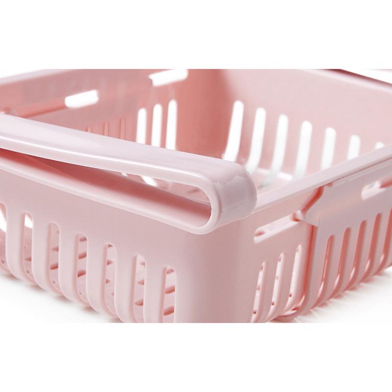 1pc Fridge Drawer Basket Refrigerator Organizer Kitchen Rack Adjustable Stretchable Freezer Storage Fridge Holder