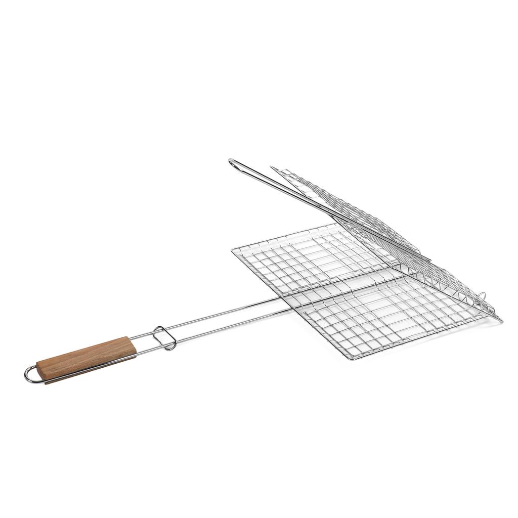 Корзина для гриля барбекю Хромированная сталь Устойчивая к ржавчине Многоцелевая корзина для гриля рыбы для улицы