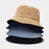 Solid Color Fashion Double-sided Four Seasons Fisherman Hat Solid Fisherman Hat Corduroy Sun Hat Reversible Foldable Hats