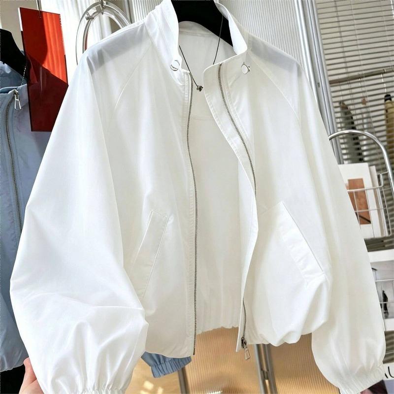 Women S Spring Korean Style Stand Collar Short Loose Jacket
