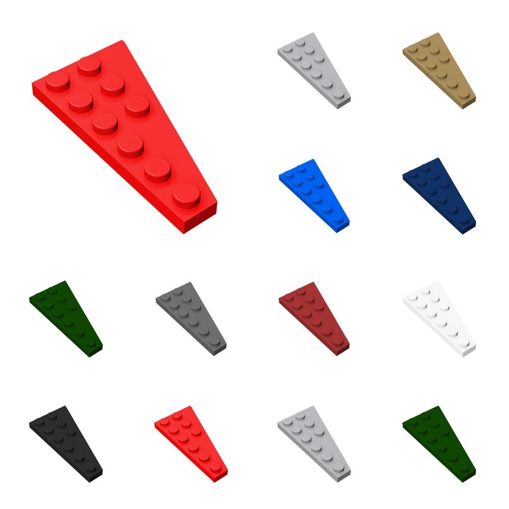 50pcs 54384 Wedge Plate 6 x 3 Left Bricks Collections Bulk Modular GBC Toy For Technical MOC Set Buildings Blocks Compatible