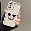 Cute 3D Glass Smile Phone Case for Samsung Galaxy A17 A07 A56 A36 A26 A54 A34 A55 A04 A05S A05 A51 A71 S25 S24 Ultra S23 FE Cartoon Cover