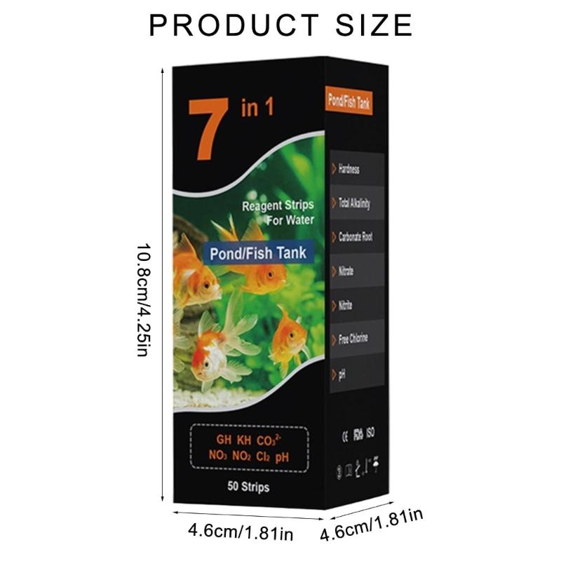 50/100 шт. 7 в 1 тест-полоски для аквариума, набор для проверки качества воды в пресноводном и морском аквариуме.