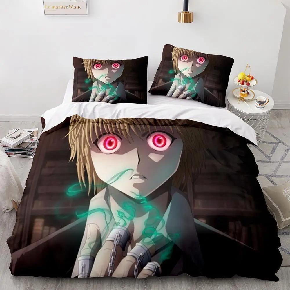 Модный 3D принт Аниме Hunter × Hunter Постельное белье Односпальный Полутораспальный Двуспальный Кинг-сайз Комплект постельного белья Взрослый Детский Спальня Комплект пододеяльника