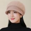 New Women Fashion Winter Warm Hat Plush Fur Lined Dandy Hats For Women Casual Rabbit Fur Blend Streetwear Knitted Hat