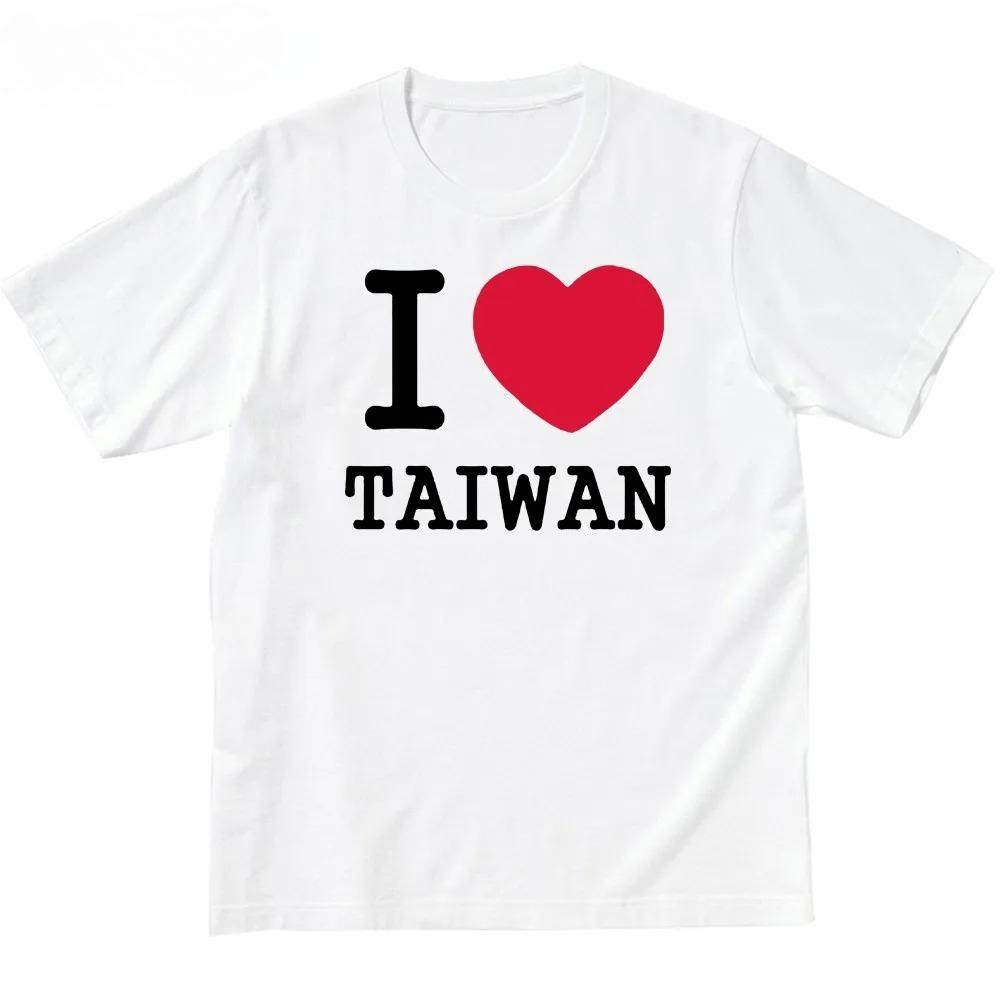 Youth I Love TAIWAN Fashion TShirt Round Neck Loose Casual All Seasons Wear cheap Women clothing with free shipping