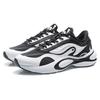 Li Ning V8 Cushioning Support Low Top Running Shoes Women Sneaker Black White ARHR056-1