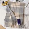 100 Pure Cashmere Scarves for Women's Winter High-end Plaid Men's Scarves