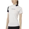 FootJoy Women's Two-Tone Short Sleeve Mock Neck Golf Shirt, White, Size M (FJW-S25-S05, 34830-M)